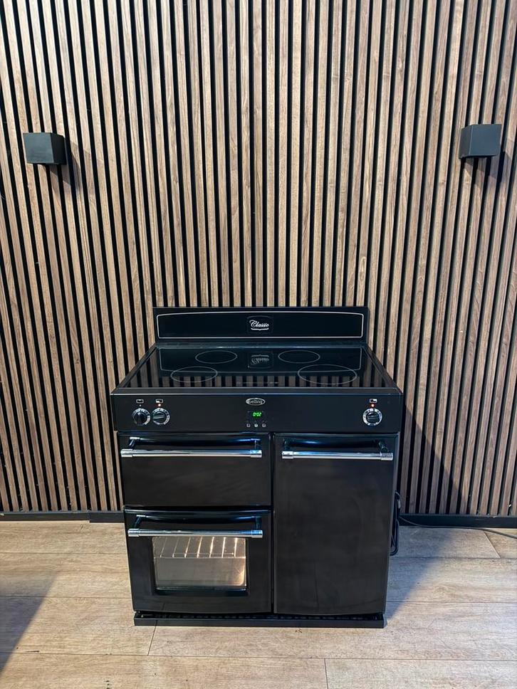 Luxe Zwarte BELLING Inductie Fornuis 90 cm (Gratis bezorgen), Witgoed en Apparatuur, Fornuizen, Zo goed als nieuw, Vrijstaand