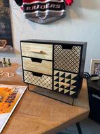 Houten bureaukastje met lades, Huis en Inrichting, Kasten | Ladekasten, Ophalen, Minder dan 50 cm, Gebruikt, 3 of 4 laden