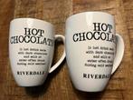 2 XXL Riverdale Mokken Hot Chocolate Z.g.a.n., Huis en Inrichting, Keuken | Servies, Keramiek, Ophalen of Verzenden, Zo goed als nieuw