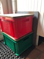 2 Kampeerkratten+Inhoud. Kratjes=zitplaats! +Waterjerrycan, Ophalen, Gebruikt