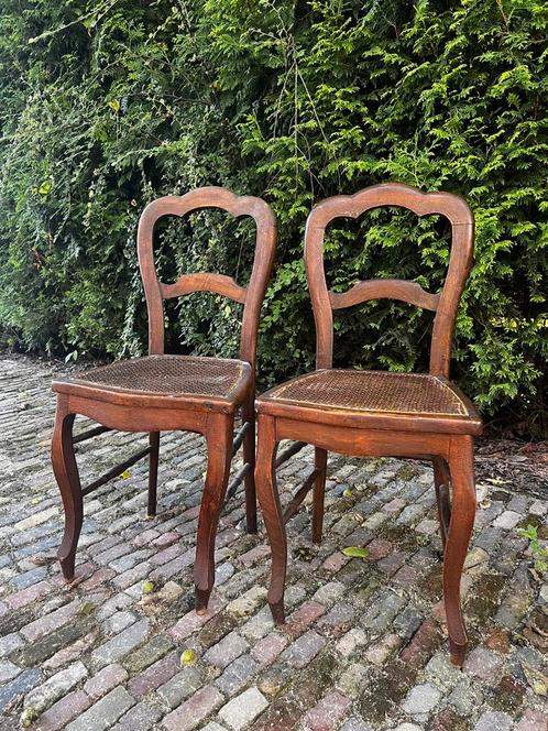 Set van 2 Biedemeijer stoeltjes, Antiek en Kunst, Antiek | Meubels | Stoelen en Banken, Ophalen