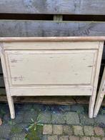 Houten bed 180*90, Gebruikt, Tweepersoons, Crème, Antiek