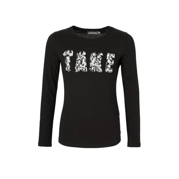Geisha longsleeve met imitatie parels zwart maat 176, Kinderen en Baby's, Kinderkleding | Maat 176, Nieuw, Meisje, Shirt of Longsleeve