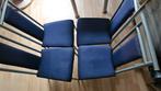 4 stuks eetkamerstoelen blauw, Huis en Inrichting, Stoelen, Ophalen, Gebruikt, Blauw, Metaal