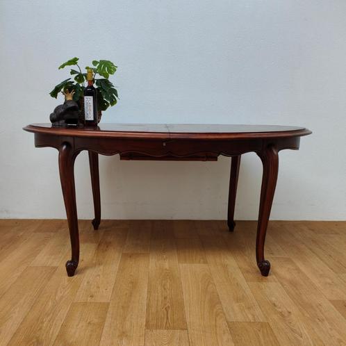 Vintage eetkamertafel ovale uitschuifbare eettafel, tafel, Huis en Inrichting, Tafels | Eettafels, Gebruikt, Vijf personen of meer
