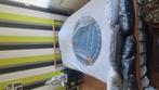 Houten metalen 2 persoons bed met zgan matras, Ophalen, 90 cm, Eenpersoons, Zo goed als nieuw