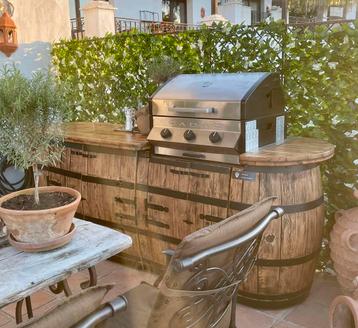 Buitenkeuken van wijnvaten, eikenhout, BBQ keuken beschikbaar voor biedingen