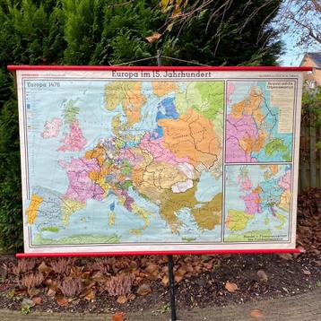 Grote wandkaart Europa in de 15e eeuw beschikbaar voor biedingen