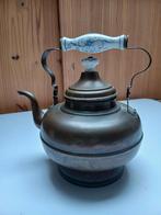 Antiek koperen ketel met porseleinen handvat, Antiek en Kunst, Ophalen of Verzenden