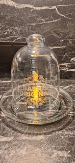 Kleine glas stolp met tekst op onderbord €5,00, Huis en Inrichting, Woonaccessoires | Stolpen, Ophalen