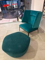 Arflex Zitstoel Turquoise met Poef - Italiaans Design, Ophalen, Gebruikt, Minder dan 75 cm, 75 tot 100 cm