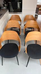 6 nette Hvidovre eetkamerstoelen Jysk, vintage look, Huis en Inrichting, Stoelen, Ophalen, Zwart, Zo goed als nieuw, Vier