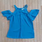 Bijna nieuw off shoulder blousje kocca mt xs, Ophalen of Verzenden, Zo goed als nieuw, Maat 34 (XS) of kleiner, Blauw