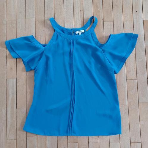 Bijna nieuw off shoulder blousje kocca mt xs, Kleding | Dames, Tops, Zo goed als nieuw, Maat 34 (XS) of kleiner, Blauw, Ophalen of Verzenden