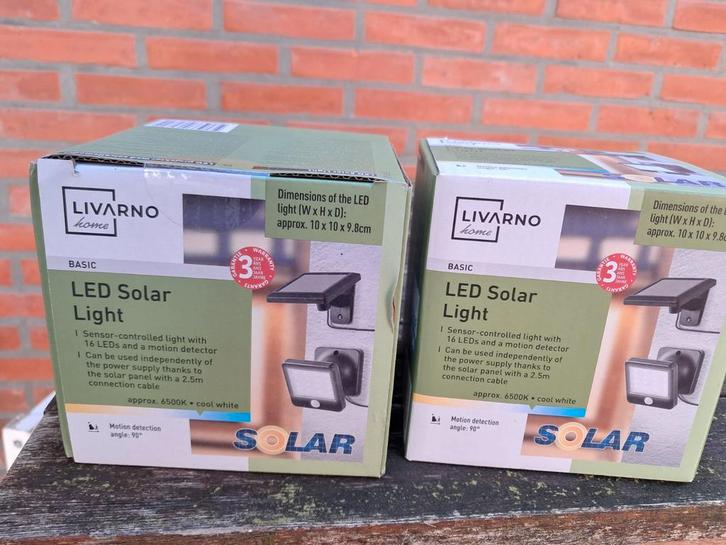 2x Nieuwe Livarno Solar LED Lampen - Ongeopend, Tuin en Terras, Buitenverlichting, Ophalen of Verzenden
