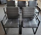 5 buffelleder conference stoelen eetkamerstoelen, Vijf, Zes of meer stoelen, Industrieel, Gebruikt, Metaal