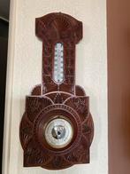 Antieke Houten Barometer & Thermometer, Audio, Tv en Foto, Weerstations en Barometers, Ophalen, Gebruikt, Barometer