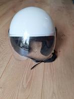 Witte brommerhelm, maat M, Fietsen en Brommers, Ophalen of Verzenden, Gebruikt, Medium