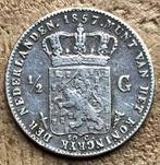 halve gulden 1857 Willem III, Postzegels en Munten, Munten | Nederland, Ophalen, ½ gulden, Koning Willem III, Zilver