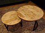 2 Bijzettafels Leen Bakker - Verhuizing!, Huis en Inrichting, Tafels | Bijzettafels, Ophalen, Gebruikt, Rond