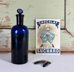 Antieke Franse apothekersfles stopfles cobalt blauw, Ophalen of Verzenden