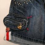Muy Malo denim shorts blauw + applicaties mt 116 nr 38531, Broek, Meisje, ., Ophalen of Verzenden