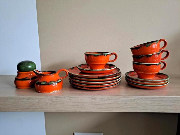 Uniek set vintage keramiek servies onderdelen ca. 1960, Antiek en Kunst, Antiek | Servies los, Ophalen of Verzenden