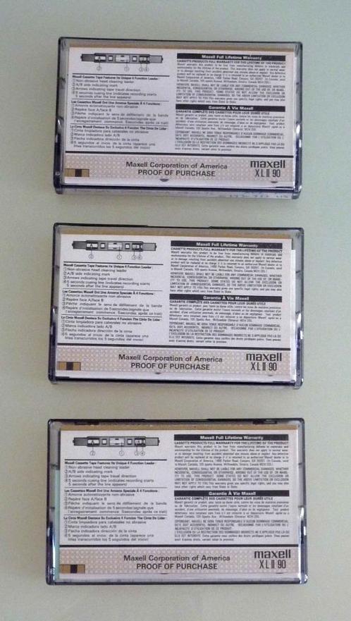 3 Maxell XLII 90 Position Type II, High Position cassette, Cd's en Dvd's, Cassettebandjes, Gebruikt, Origineel, Overige genres
