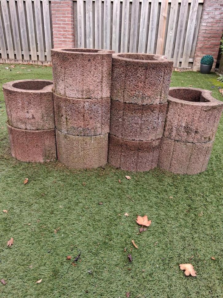 40 Stenen Plantenbakken - Tuin & Balkon, Tuin en Terras, Bloembakken en Plantenbakken, Gebruikt, Steen, Tuin, Minder dan 30 cm