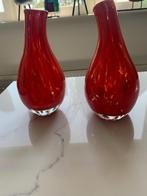 twee Fidrio vazen helder rood, Huis en Inrichting, Woonaccessoires | Vazen, Ophalen of Verzenden, Minder dan 50 cm, Rood, Glas