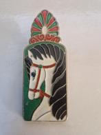Vintage geëmailleerde paperclip met paard en bloemen., Antiek en Kunst, Ophalen of Verzenden