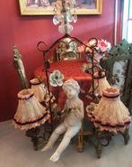 Antiek brocante kroonluchter barok koper Jordaanse hanglamp, Ophalen, Gebruikt, Overige materialen