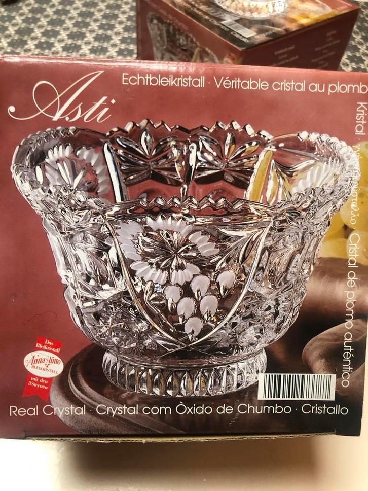 Asti Kristallen Schaal Echtbleikristall Nieuw in Doos Crysta, Antiek en Kunst, Antiek | Glas en Kristal, Ophalen of Verzenden