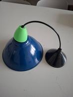vintage metalen hanglamp blauw retro Memphis Milano design, Gebruikt, Vintage, Ophalen of Verzenden, Metaal