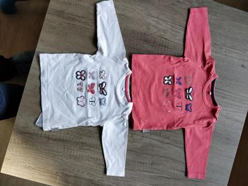 2 shirts / longsleeves name it rood en wit vlinder maat 62 beschikbaar voor biedingen