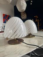 Vintage design Murano venini tafellampjes glas mushroom, Huis en Inrichting, Lampen | Tafellampen, Minder dan 50 cm, Glas, Gebruikt