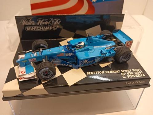 F1 Benetton Renault b201 usa 2001 g.fisichella Minichamps, Hobby en Vrije tijd, Modelauto's | 1:43, Zo goed als nieuw, Auto, MiniChamps