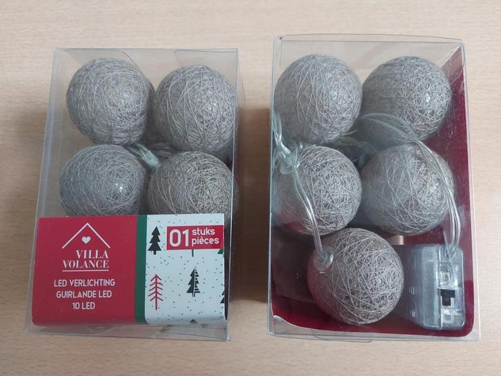 Guirlande led verlichting 10 balletjes (Taupe) 2 doosjes, Diversen, Kerst, Nieuw, Ophalen