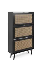 Schoenenkast, nieuw in doos, zwart met houtkleur 70x125 cm, Ophalen, Overige materialen, 100 tot 150 cm, Nieuw