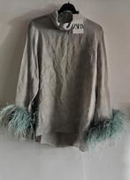 ZARA jacquard blouse met veertjes mt. M, Maat 38/40 (M), Overige typen, Verzenden, Zara