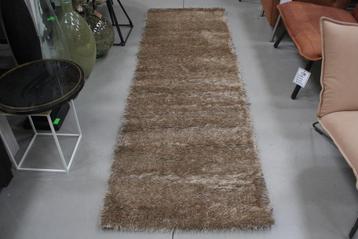 Hoogpolig vloerkleed loper Shaggy Brilliant taupe 80 x 250 beschikbaar voor biedingen