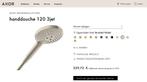 *NIEUW* AXOR HANDDOUCHE 120 3JET BRUSHED NICKEL, Doe-het-zelf en Verbouw, Sanitair, Ophalen of Verzenden, Nieuw, Rvs, Douche