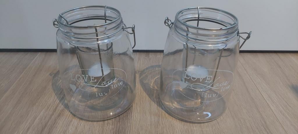 Windlichten 2 stuks, Ophalen, Overige materialen, Minder dan 25 cm