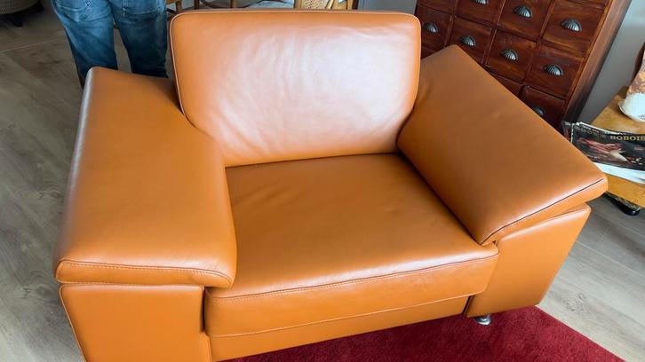 Supermooie leren loveseat Skalma, Huis en Inrichting, Fauteuils, Zo goed als nieuw, Leer, 100 tot 125 cm, 75 tot 100 cm, Ophalen