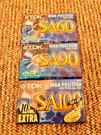3X TDK SA 60/90/100 SEALED, Cd's en Dvd's, Cassettebandjes, Ophalen of Verzenden, Zo goed als nieuw, Overige genres, 2 t/m 25 bandjes
