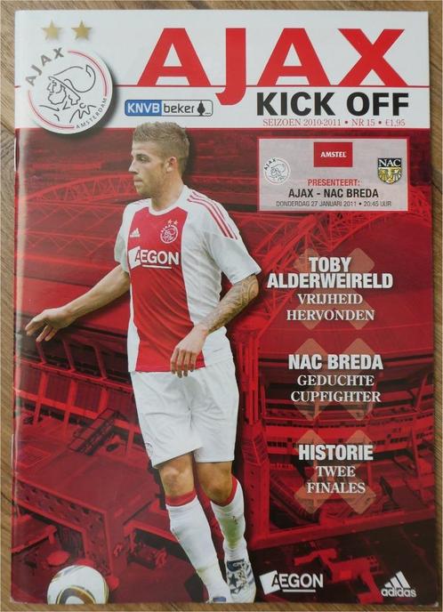 programma Ajax - NAC 27-01-2011 KNVB Beker programmaboekje, Verzamelen, Sportartikelen en Voetbal, Zo goed als nieuw, Overige typen