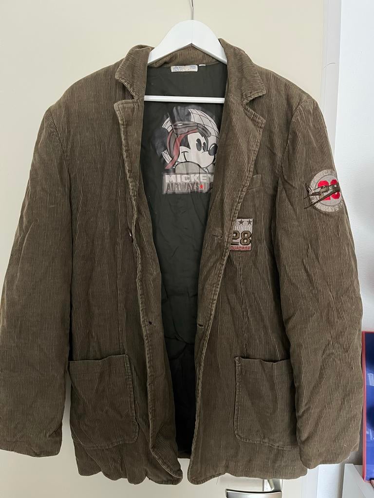 Vintage Disney Mickey Airways Jas/blazer, Ophalen of Verzenden, Gedragen, Maat 48/50 (M), Groen