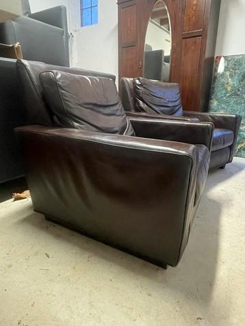 Set lederen / leren / leer fauteuil fauteuils Minotti beschikbaar voor biedingen