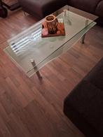 Glazen salontafel, Huis en Inrichting, Tafels | Salontafels, 100 tot 150 cm, Zo goed als nieuw, Minder dan 50 cm, Rechthoekig