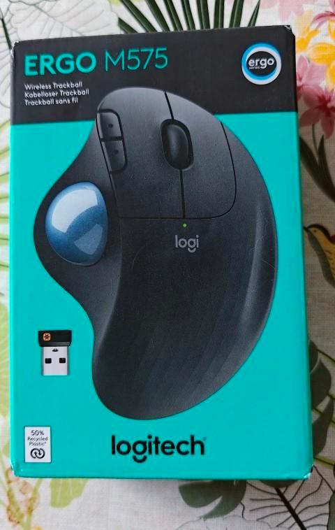 Logitech M575 Ergo Wireless trackball Grafiet- Nieuw in doos, Computers en Software, Muizen, Nieuw, Overige typen, Rechtshandig